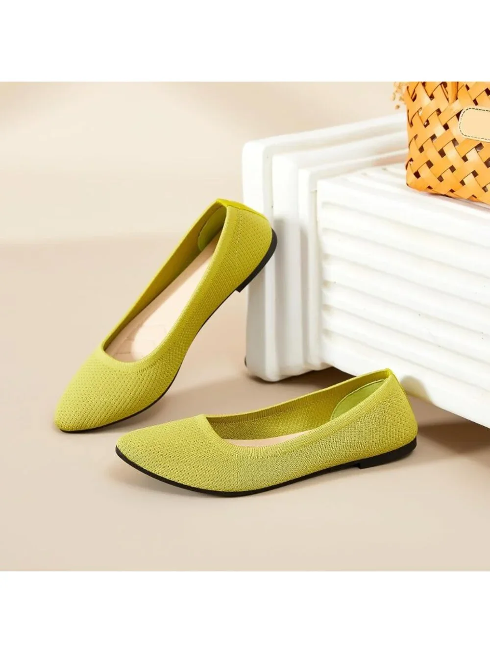 Women’s Viridis Ballet Flats Comfortable Mesh Pointed Toe Slip On Dress Shoes